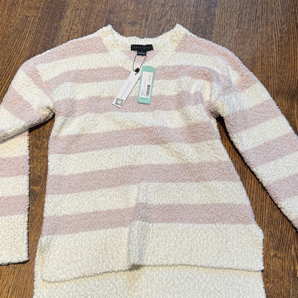 Sanctuary Pink and Cream Striped Sweater
